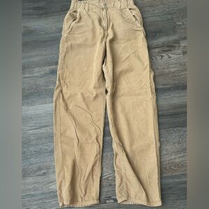 American Eagle Outfitters Light Tan Corduroy Straight-Leg Pants